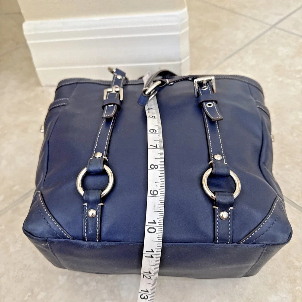 COACH LEGACY Gallery Lunch Tote East West Blue Leather Bag Purse K0993-Z14699